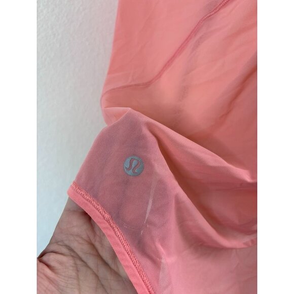 Lululemon women's 10 such a cinch tank in light coral mesh strappy back stretch - Picture 8 of 9